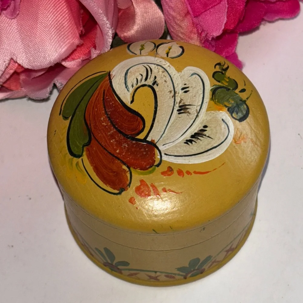 Rosemaling Ring Box Frozen Decor Norwegian Ring Box Vintage Hand Painted Box